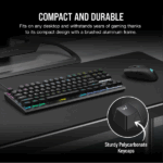 CORSAIR Vezetékes Billentyűzet Gaming, K60 PRO TKL RGB, Optical-Mechanical, Alumínium keret, US, fekete - Image 4