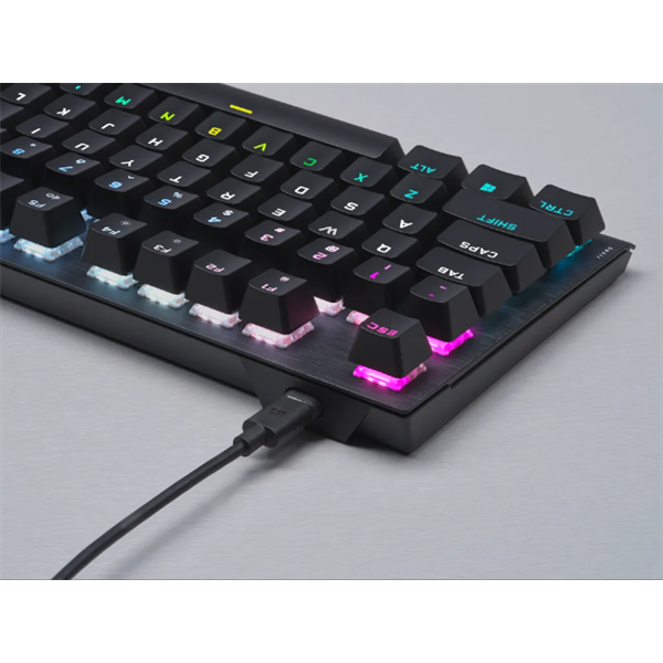 CORSAIR Vezetékes Billentyűzet Gaming, K60 PRO TKL RGB, Optical-Mechanical, Alumínium keret, US, fekete - Image 10
