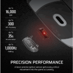 CORSAIR Vezetékes Egér Gaming, M55 Lightwight, 6 programozható gomb, Ultra-könnyű, 16000dpi, fekete - Image 3