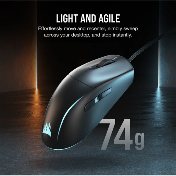 CORSAIR Vezetékes Egér Gaming, M75 RGB, Ultra-könnyű, RGB Világítás, 26000dpi, fekete - Image 6