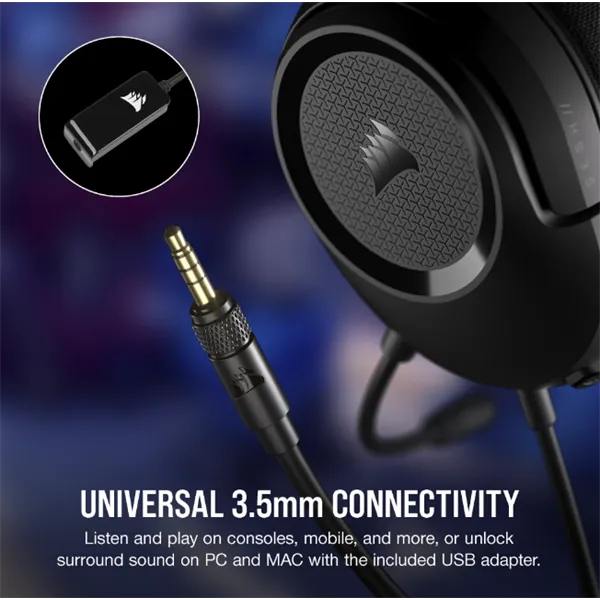 CORSAIR Vezetékes Headset, HS35 SURROUND v2 Gaming, Multiplatform, fekete - Image 3