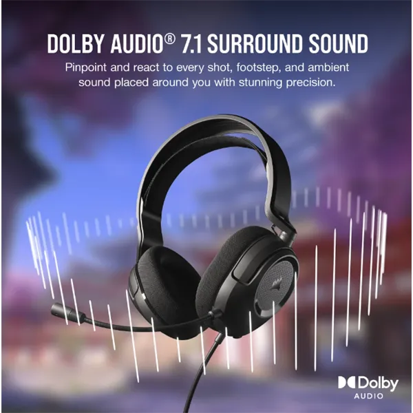 CORSAIR Vezetékes Headset, HS35 SURROUND v2 Gaming, Multiplatform, fekete - Image 4