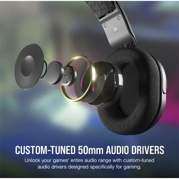 CORSAIR Vezetékes Headset, HS35 SURROUND v2 Gaming, Multiplatform, fekete - Image 5