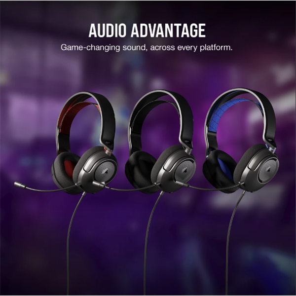 CORSAIR Vezetékes Headset, HS35 v2 Gaming, Multiplatform, carbon - Image 2