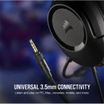 CORSAIR Vezetékes Headset, HS35 v2 Gaming, Multiplatform, carbon - Image 3