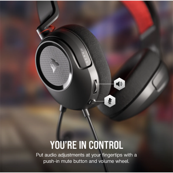 CORSAIR Vezetékes Headset, HS35 v2 Gaming, Multiplatform, carbon - Image 7