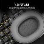 CORSAIR Vezetékes Headset, HS55 Gaming, Ultrakönnyű, Jack dugós, fehér - Image 5