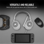 CORSAIR Vezetékes Headset, HS55 Gaming, Ultrakönnyű, Jack dugós, fehér - Image 6