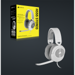CORSAIR Vezetékes Headset, HS55 Gaming, Ultrakönnyű, Jack dugós, fehér - Image 7