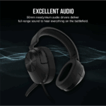 CORSAIR Vezetékes Headset, HS55 Gaming, Ultrakönnyű, Jack dugós, fekete - Image 2