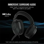 Corsair HS65 Surround fekete gamer headset - Image 3