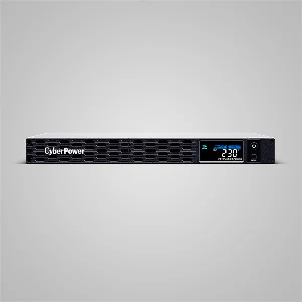 CYBERPOWER UPS, 6xC13,1xUSB 1500VA 900W Aktív PFC,tiszta színuszos szünetmentes,LINE-INTERAKTÍV, AVR,színes LCD, 1U rack