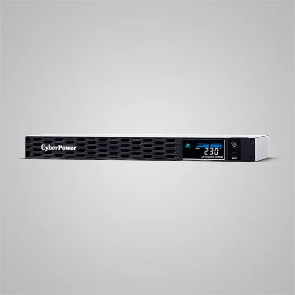 CYBERPOWER UPS, 6xC13,1xUSB 700VA 420W Aktív PFC,tiszta színuszos szünetmentes,LINE-INTERAKTÍV, AVR,színes LCD, 1U rack