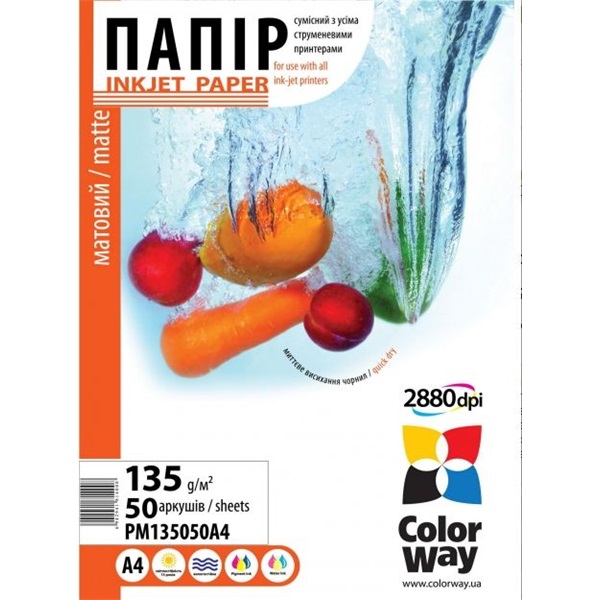COLORWAY Fotópapír, matt (matte), 135g/m2, A4, 50 lap - Image 1