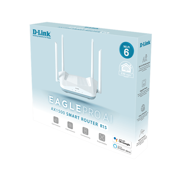 D-LINK Wireless Router Dual Band AX1500 1xWAN(1000Mbps) + 4xLAN(1000Mbps), R15/E - Image 3