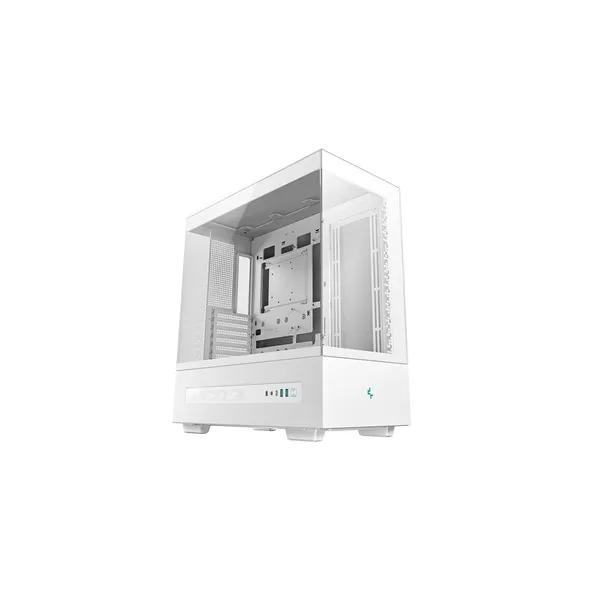 DEEPCOOL Ház ATX CH690 DIGITAL WH, Tápegység nélkül, Fehér, Üvegfalú