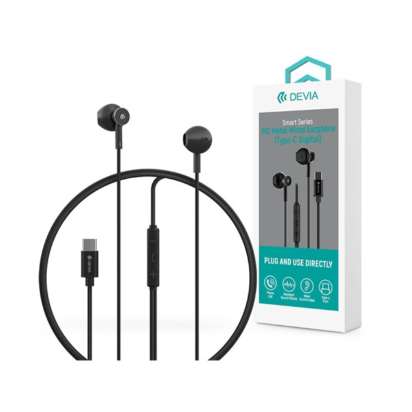 Devia Smart Series M2 Metal In-Ear sztereó fülhallgató - Type-C - fekete - Image 1