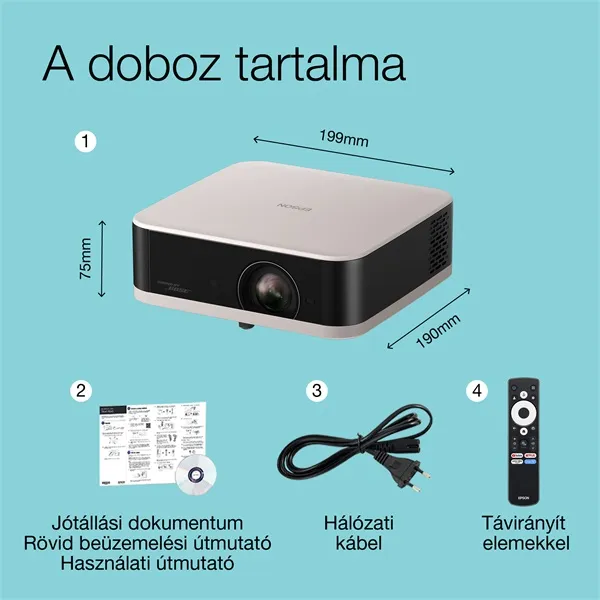 Epson EF-61R 3LCD / 700 Lumen / Full HD lézer okos projektor - rózsakvarc - Image 2