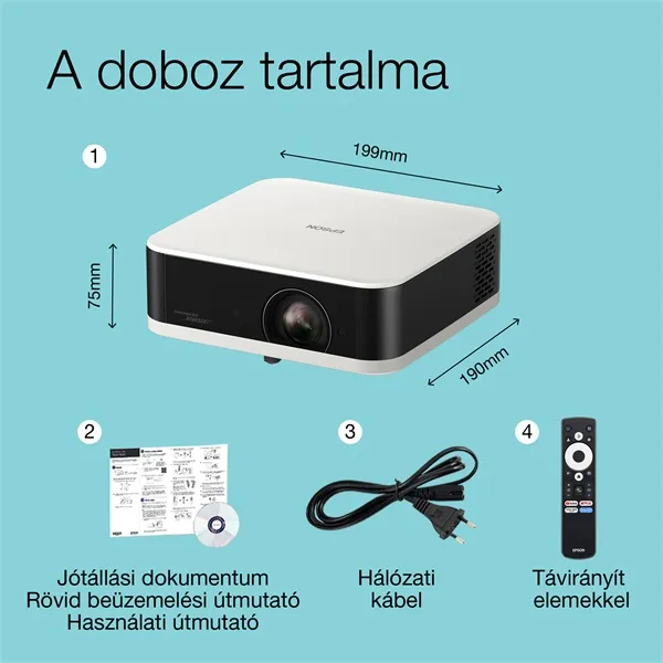 Epson EF-61W 3LCD / 700Lumen / Full HD lézer okos projektor - Image 2
