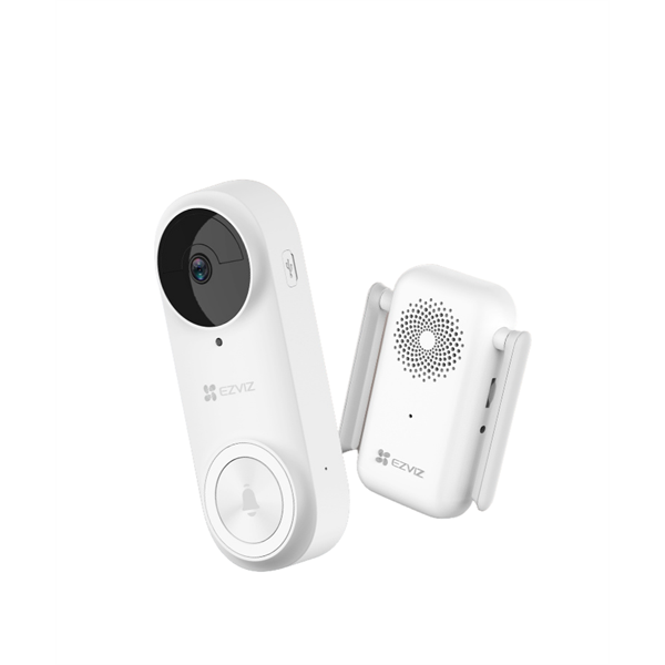 EZVIZ DB2, videós ajtócsengő készlet, 2K, 3MP, 176° kamerával,  WiFi, 5200mAh akku, PIR, IR, H.265, riasztó funkció - Image 1