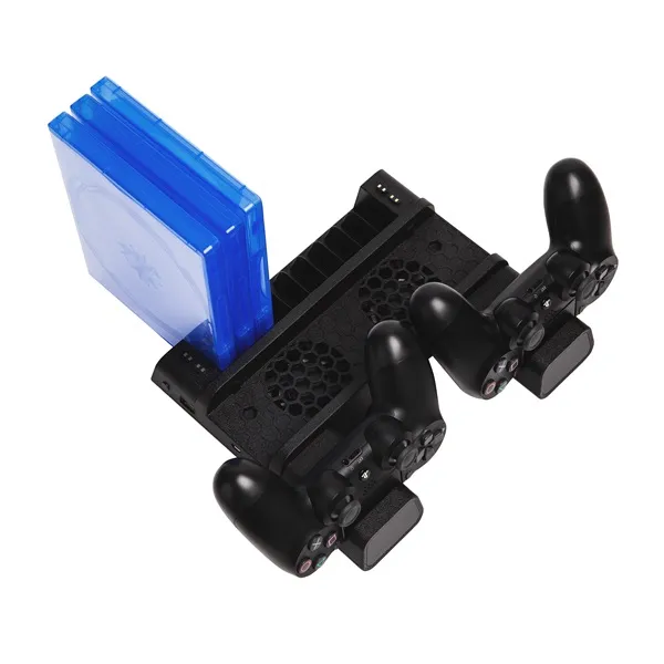 FROGGIEX PS4 Kiegészítő Konzol hűtő + Töltő állomás + Játék tartó Fekete, FX-P4-C3-B - Image 2