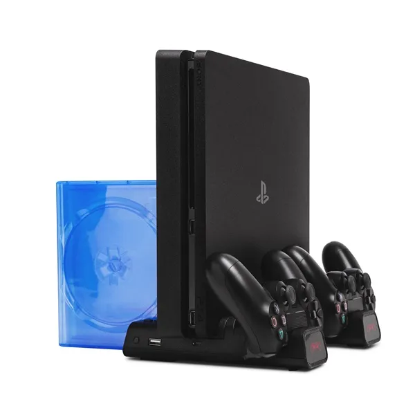 FROGGIEX PS4 Kiegészítő Konzol hűtő + Töltő állomás + Játék tartó Fekete, FX-P4-C3-B - Image 3