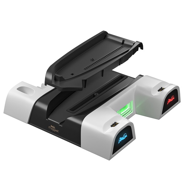 FROGGIEX PS5/PS5 Slim Kiegészítő Ventilátoros állvány + Headset tartó Fehér, FX-P5-C4-W - Image 3