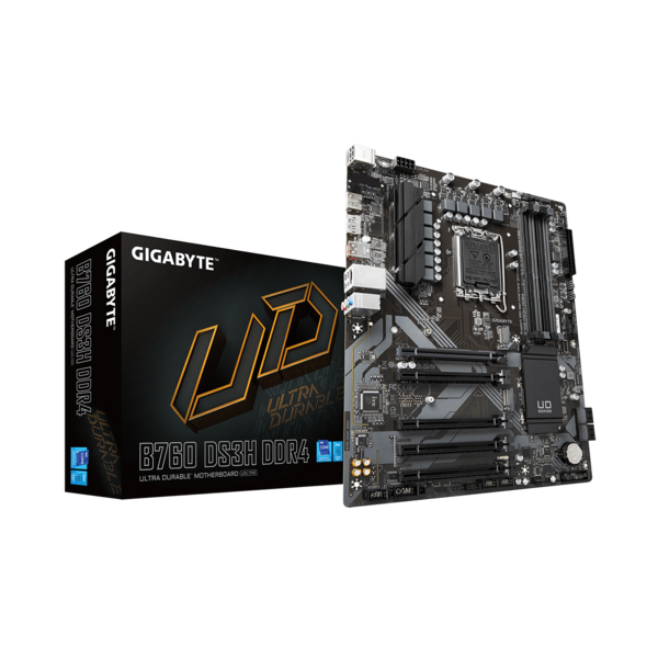 GIGABYTE_Alaplap_S1700_B760_DS3H_DDR4_INTEL_Z760_ATX-i1226844.png Gigabyte Alaplap - Intel B760 DS3H DDR4 s1700 (B760, 4xDDR4, 5333MHz, DP/HDMI, 4xSATA3, M.2, 4xUSB2.0, 3xUSB3.2, USB-C) - Image 1