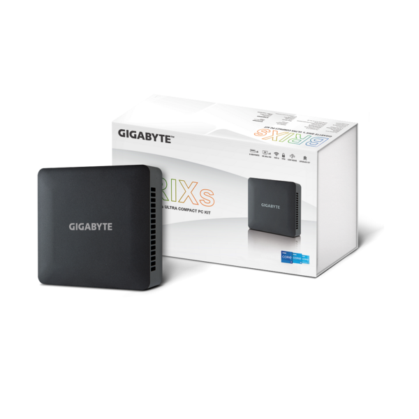 GIGABYTE PC BRIX, Intel Core i3 1315U 4.5GHz, 2xHDMI, Displayport (Type-C), LAN, WIFI, BT, 2.5" HDD hely, 6xUSB - Image 1