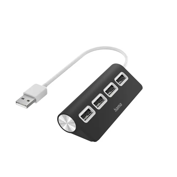 HAMA 200119, FIC USB 2.0 HUB, 1:4 BUSPOW. FEKETE