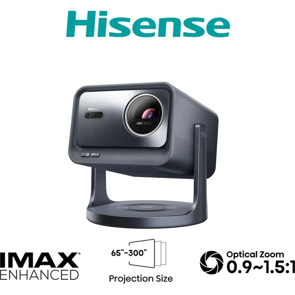 HISENSE C2-Pro Mini Laser Projektor 4K, 3840x2160, 16:9, 65"-300" 2600lm, Fekete