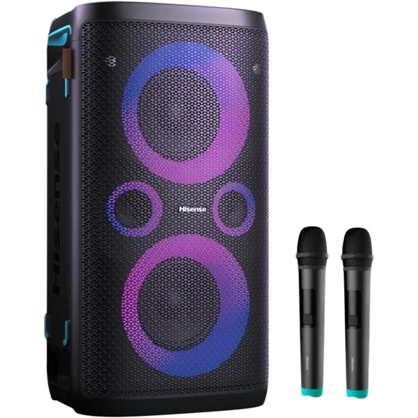 HISENSE Party Storm 1 Bluetooth Party Hangszóró 2 db mikrofonnal, 2.0CH, 300W, Fekete - Image 1