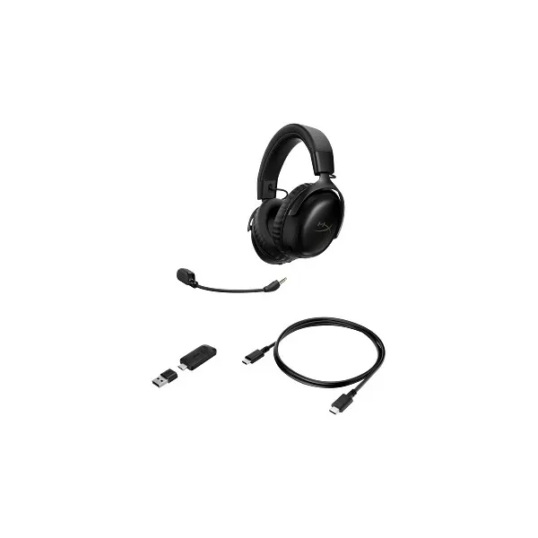 HyperX Fejhallgató - Cloud III S Wireless (Vezeték nélküli, USB, fekete/fekete) - Image 4