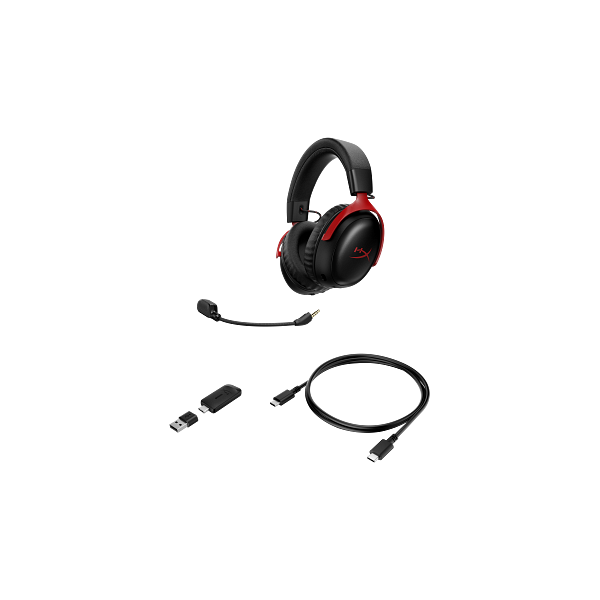 HP HYPERX vezeték nélküli gaming fejhallgató Cloud III S - fekete/piros - Image 3