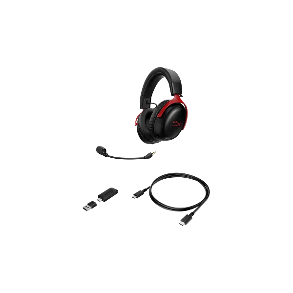 HyperX Fejhallgató - Cloud III S Wireless (Vezeték nélküli, USB, fekete/piros) - Image 3