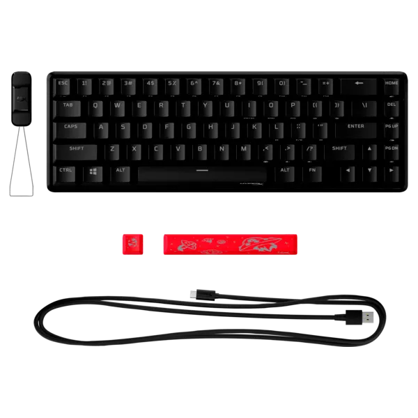HP HYPERX vezetékes mechanikus gaming billentyűzet Alloy Origins 65 RGB piros switch - amerikai lokalizáció - Image 2