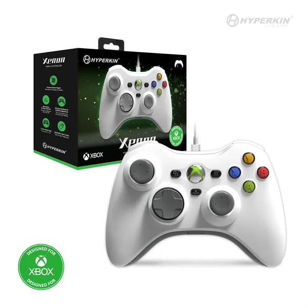 Hyperkin M01368-WH Xenon Xbox Series|One/Windows 11|10 Xbox liszenszelt vezetékes fehér kontroller
