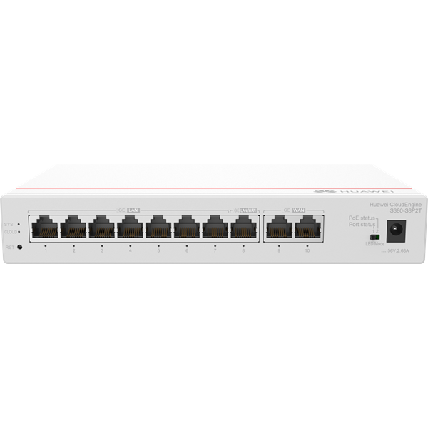 Huawei eKit Engine Gateway 2x1000Mbps (WAN) + 8x1000Mbps (124W POE+),  Asztali - S380-S8P2T - Image 4