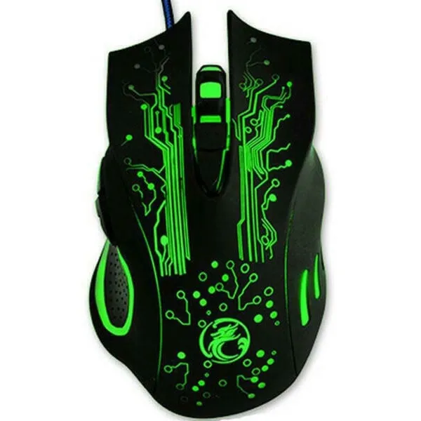 IMICE Vezetékes egér optikai, gaming X9, 3200dpi, USB, Fekete