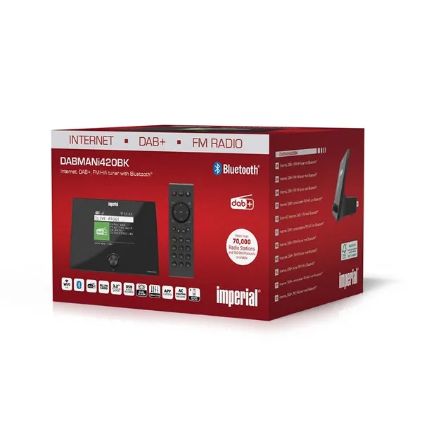 Imperial DABMANI420BK kompakt hibrid rádió (internet, DAB+, FM Hi-Fi tuner) Bluetooth®-szal - Image 12