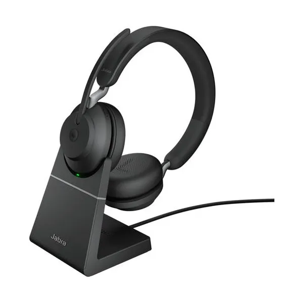 JABRA Fejhallgató - Evolve2 65 MS Teams Stereo Bluetooth Vezeték Nélküli, Mikrofon + Töltő állomás - Image 1