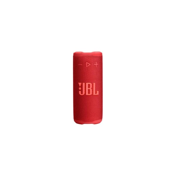 JBL GRIP RED hordozható bluetooth  hangszóró, piros, app vezérlés, USB, vízálló, porálló, beépített hangulat világítás