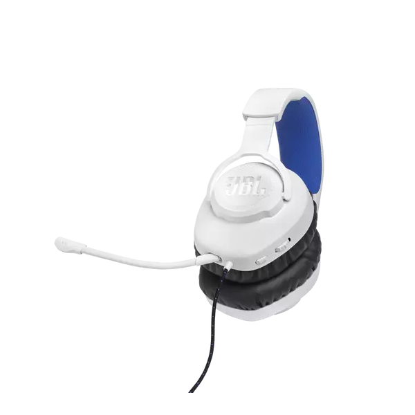JBL Quantum 100P Console (Vezetékes, gaming fejhallgató levehető mikrofonnal), Fehér/Kék - Image 9