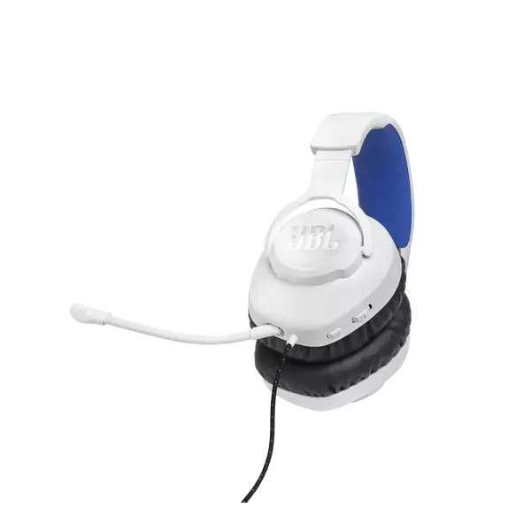 JBL Quantum 100P Console (Vezetékes, gaming fejhallgató levehető mikrofonnal), Fehér/Kék - Image 9