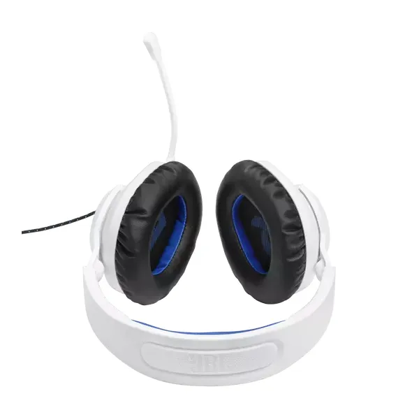 JBL Quantum 100P Console (Vezetékes, gaming fejhallgató levehető mikrofonnal), Fehér/Kék - Image 7