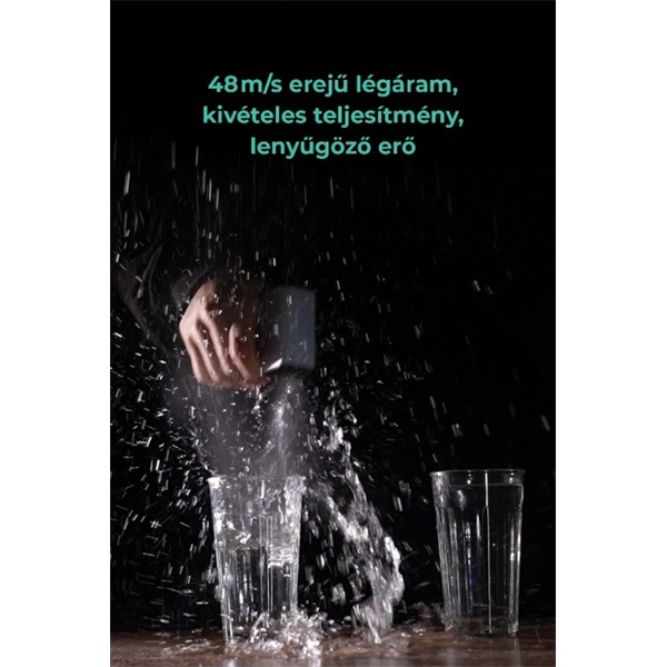 KICA FY4673 ultraerős légfúvó, 48 m/s, 185 gramm tolóerő, LED, 327 gramm, Turbo Boost, 4 mágneses fúvóka, gyorstöltés - Image 5