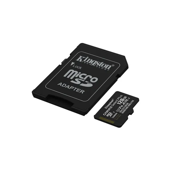 Kingston 128GB microSDXC Canvas Select Plus Gen3 Class 10 UHS-1 A1 V10 + adapterrel