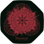 KONIX - DRAKKAR Kattegat Gaming Szőnyeg kör alakú, Fekete-Piros