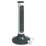 LEGRAND Elosztótorony, 4x2P+F, túlfeszültség-védelemmel, 2 m vezetékkel, fehér/fekete - Image 4