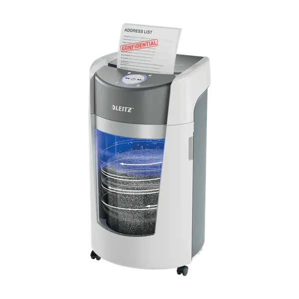 LEITZ IQ OptiMax Office P5 iratmegsemmisítő, 35L, fehér